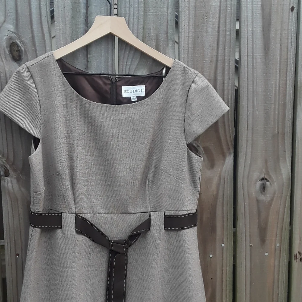 Studio 1 Brown Sheath Dress - Size 12 - Picture 4 of 7